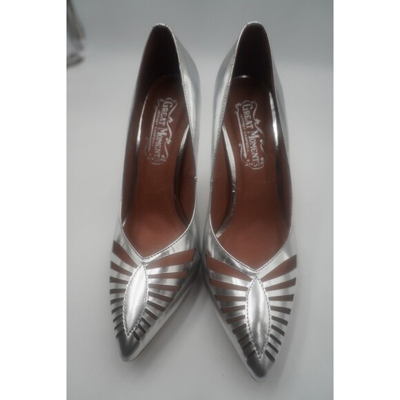 Jeffrey Campbell Venting Silver Dressy Metallic Pointed-Toe Stiletto Pumps 7.5 - Picture 1 of 14